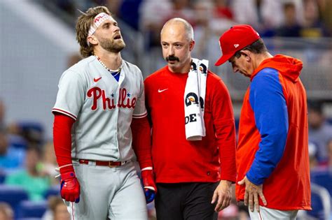 Phillies’ Bryce Harper hit on surgically repaired elbow by pitch, leaves game